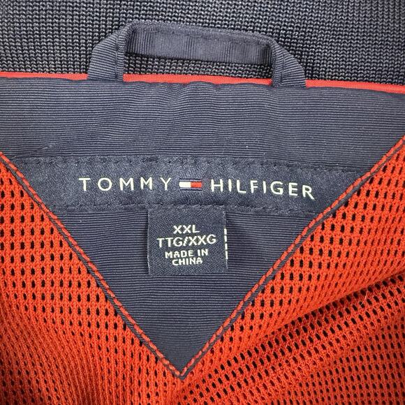 Tommy Hilfiger Jacket Men’s XXL Navy Blue Hooded Full Zip Nylon Mesh Lined - Picture 7 of 10